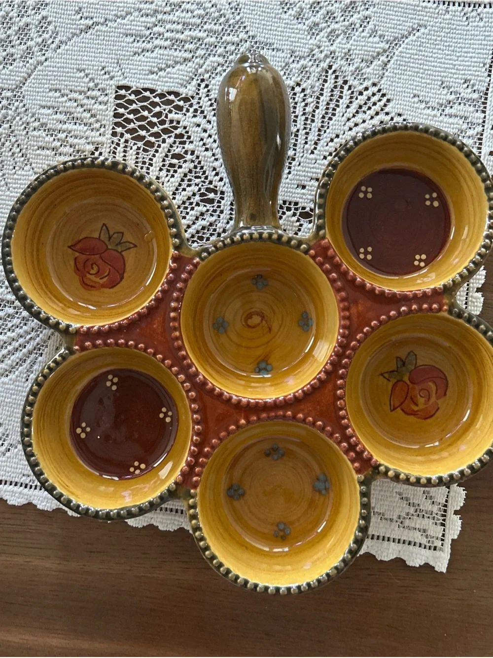 San Remo Appetizer Dipping Bowl Condiments Serving Plate Nanette Vacher 12''